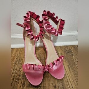 Pink Ruffle Women's Heels